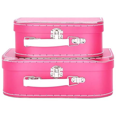 Jewelkeeper Decorative Vintage Suitcase Box Set Cover