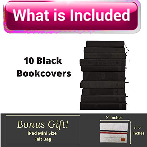 Black Book Covers for Books Stretchable Hardcover 2021 Latest Version Extra Large Jumbo Fabric Bookcover Textbook Protector Sox Jacket Cloth School Binder Machine Washable Reusable AZO-Free (Black-10) - Thumbnail 6