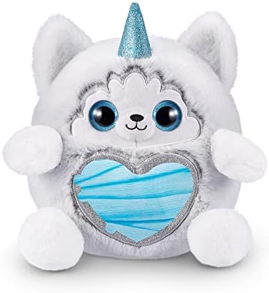 Rainbocorns Puppycorn Rescue Surprise, Miss T the Husky - Collectible Plush - Over 12 Surprises, Peel and Reveal Heart, Stickers, Syringe Slime, Ages 3+ (Husky),9.06 x 7.87 x 11.02 inches