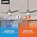 Casablanca 44 inch Indoor Ceiling Fan with LED Light and Remote Control - Standard Mount Ceiling Fan, 3 Blades, For Bedroom, Living Room, or Kitchen, Quiet - Wisp 59150, Painted Pewter