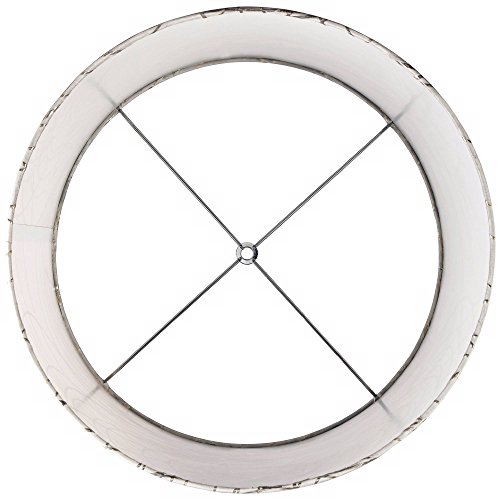 Springcrest ALL-14032829-L Off-White With Silver Circles Medium Drum Lamp Shade 15 Inch Top X 16 Inch Bottom X 11 Inch High (Spider) Replacement thumb #5