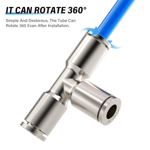 Accesorios de aire de 5/32 push to connect con tee recta antigoteo 6