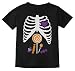 Children Candy Rib-cage X-Ray Skeleton Halloween Kids T-Shirt 4T Black