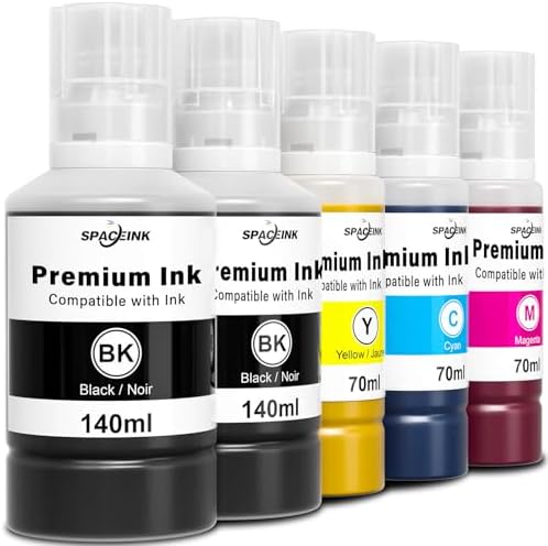 Compatible Ink Refill Bottles Replacement for T502 T522 ET-2760 ET-4760 ET-2800 ET-2850 ET-3850 ET-4850 ET-2720 ET-2803 ET-3760 ET-2400 ET-4800 ET-2750 ET-4750 ET-3750 ET-2988 Printer (2BK C M Y)