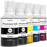 Compatible Ink Refill Bottles Replacement for T502 T522 ET-2760 ET-4760 ET-2800 ET-2850 ET-3850 ET-4850 ET-2720 ET-2803 ET-3760 ET-2400 ET-4800 ET-2750 ET-4750 ET-3750 ET-2988 Printer (2BK C M Y)
