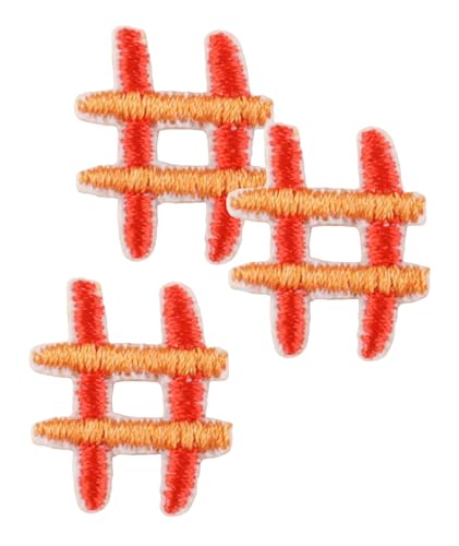 Mini Orange Hashtag Iron-On Patch 3-Pack