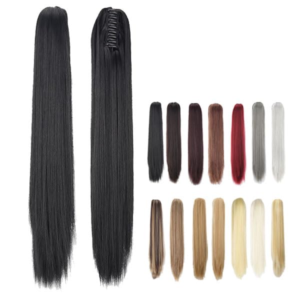 ポニーテール バンスクリップ ポイントウィッグ ロングストレート 付け毛 つけ毛 ハニーブロンド POINTWIG