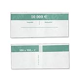 Banderolen für Euro Geldscheine je 50x (100 € Banderole) Geldbanderole Papier für Geldbündel Fassungsvermögen je 100 Scheine
