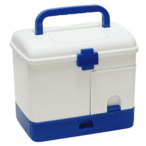 LVPY Boîte Multi-Usage en Plastique, Medicine Boîte de Rangement Boîte de Rangement de médicaments, 22 x 14.5 x 20.3cm, Bleu Cover