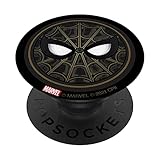 Marvel Spider-Man: No Way Home Black and Gold Spidey Mask PopSockets mit austauschbarem PopGrip