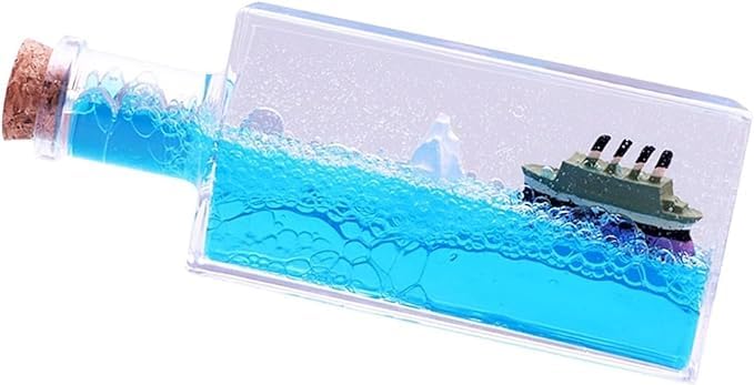 LORD LUCIFER Unsinkable Boat in a Box, Cruise Ship Fluid Drift Bottle, Liquid Wave Cruise Ship Decoration,Desk Toy Gifts for Display Cases Home Decor