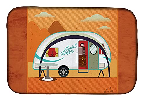 Caroline's Treasures BB5480DDM Greatest Adventure New Camper Dish Drying Mat Absorbent Dish Drying Mat Pad for Kitchen Counter Dish Drainer Mat for Countertop, 14 x 21