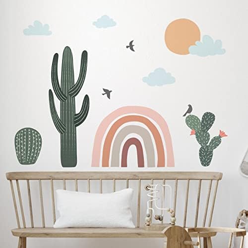 Watercolor Dinosaur Wall Decals For Kids Room - Peel & Stick Nursery Decor With Trees, Sun, Clouds - View #9