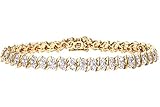 Elegano 9ct Yellow Gold 18cm Women’s Bracelet – Interlocking Double Diamonds