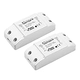 SONOFF Basic R2 10A Smart WiFi Light Switch 2 Pack,Universal DIY Module for Smart Home Automation Solution,Compatible with Alexa/Google Home/IFTTT,APP Remote Control,Voice Control,No Hub Required