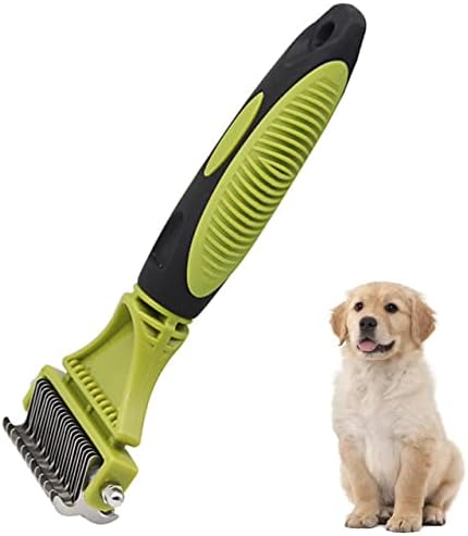 Pet Grooming Dematting Comb Dog Grooming Tool Kit Double Sided Teeth Blade Dematting Tool Brush Removing Mats and Tangles Coats for Dogs Cats Horses with Long, Medium and Short Hair - Green