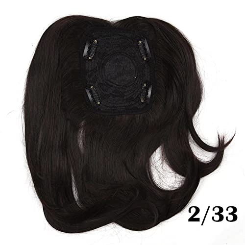 Iluu Synthetic Hair Clip In Bangs Hair Topper For Balding And Thinning Hair - Hair Filler - Hairpieces For Women And Men Hair Loss Replacement (60G, Black/Golden Brown) #TOP3