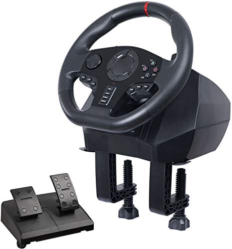 RSTJ-Sjef PC Gaming Racing Wheel with Pedals Accelerator Brake, 270° and 900° Steering Wheel Rotation Angle – for PS3, PS4, Xbox, One, Nintendo Swap