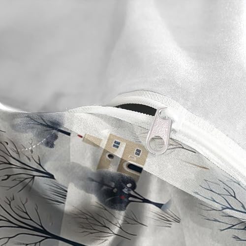 Housse de couette 140x200 microfibre paysage d'hiver - 8