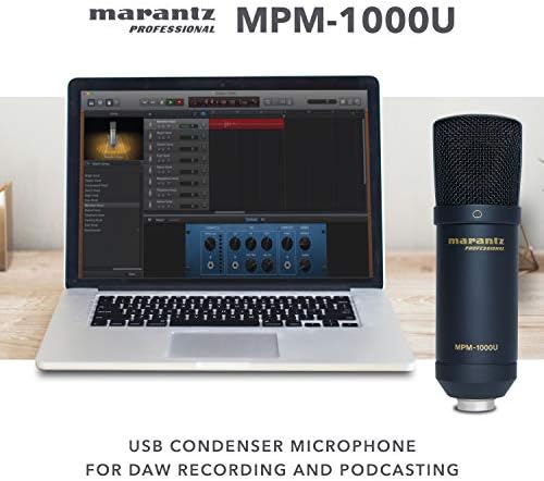 Marantz Pro MPM1000U  USB Condenser Studio Microphone with Built In Audio Interface, Cradle, Desktop Stand and Cable, Perfect For Podcast Production