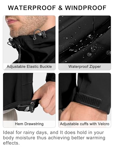 Little Donkey Andy Men's Rain Hiking Jackets Waterproof Windproof Breathable Shell Coats Travel Fishing3