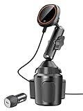 EXELIQ for Qi2 15W Magsafe Car Mount Charger, Car Cup Holder Wireless Car Phone Charger Heat Dissipation Fan, Fast Charging Magnetic Phone Holder for iPhone 17 16 15 14 13 12 [PD 30W Adapter]