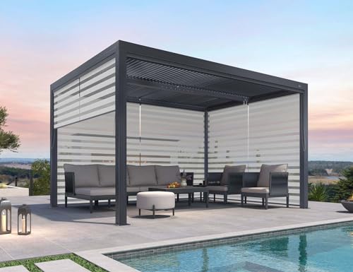 PURPLE LEAF Louvered Pergola 94AS 11' x 13' Outdoor Aluminum