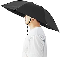 Vista 17 de Sombrero Paraguas, Sombrero Paraguas de Pesca de 37 pulgadas Manos Libres Plegable Protección UV Gorra Paraguas Ajustable Accesorio para la Cabeza