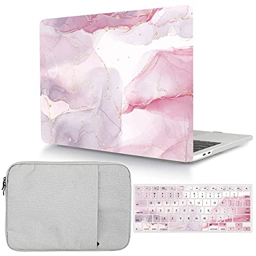 Case with keyboard cover for MacBook Pro 14 (M1 Pro/Max) A2442, pink marble