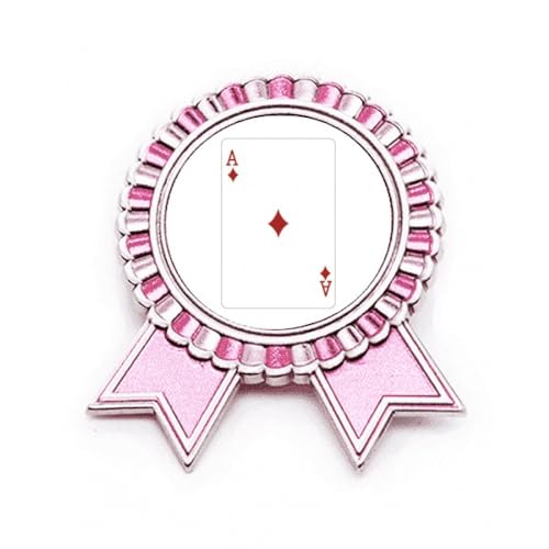 Broche cartes à jouer rose métal pour rehausser une tenue fade