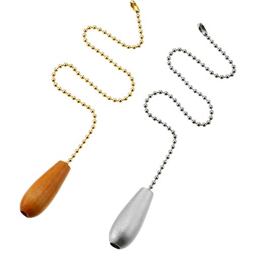 8 Pieces Ceiling Fan Pull Chains Wooden Pendant Pull Chain Extension For Ceiling Light Lamp Fan Chain (Walnut Color, White, Silver, Wood Color) #TOP1