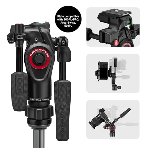 Trépied Manfrotto Befree GT Pro aluminium noir haute précision 4 sections - 6
