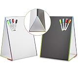 Tabletop Magnetic Easel Whiteboard & Washable Blackboard with Chalkboard Design (2 Sides) 16 X 12.5”