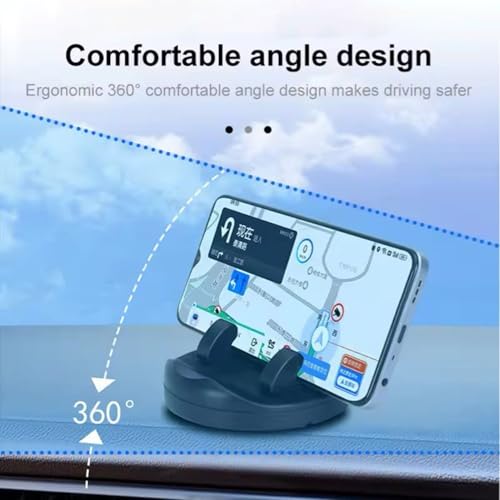 Image of EYUVAA Lebel Universal Phone Holder for Dashboard | 360 Rotatable Car Mobile Holder| Phone Mount for Car Dashboard | Adjustable Stand for Portrait & Landscape Viewing (Black) (Car Ph Holder (S-655))