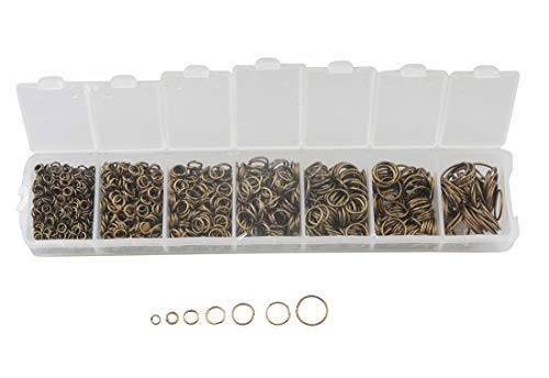 Allinone Mixed 7 Sizes Open Jump Rings Kit Jewelry Findings For Diy Craft Jewelry Making Repair (Antique Bronze) #TOP4