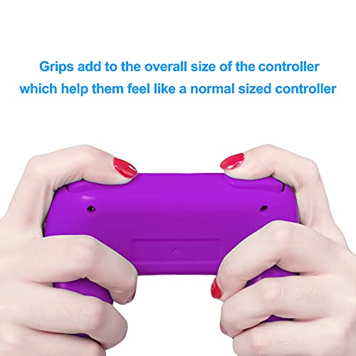 Image of Hand Grips Compatible with Switch /Switch OLED Model Controllers, Grip Compatible with Switch for Joy Cons - Orange and Purple (2 Packs)