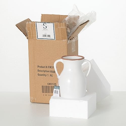 Sullivans Modern Vase With Handles, Modern Home Decor, Flower Vase, Ceramic Vases For Your Living Room, Home Office, And Kitchen, Minimalist Shelf Decor, Vases For Real Or Fake Flowers (Cm3125) #TOP5