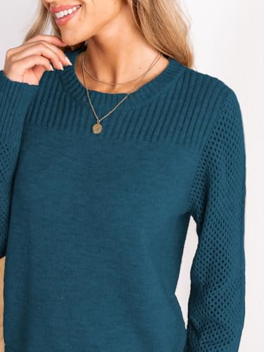 CUPSHE Womens Sweaters Casual Long Sleeve Pullover Sweaters Crewneck Soft Knit Jumper Top2