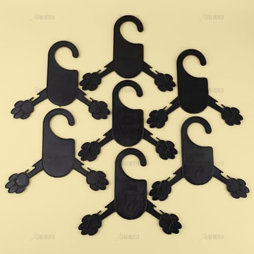 AUEAR, 20 Pack Black Pet Clothes Hangers Small Plastic Apparel Hanger Racks Dog Cat for Dogs Puppys Cats - Thumbnail 4