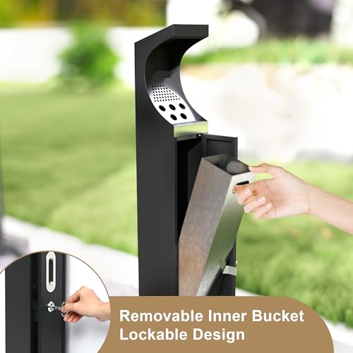Bote de basura comercial con cerradura y cubeta removible miniatura 3