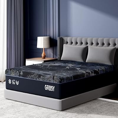 Grbsy 14 Inch California King Size Mattress, Cooling Gel Cal King Memory Foam Mattress
