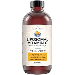 AMANDEAN Liposomal Vitamin C 1000mg, Liquid, Quali-C, Vegan, Non-GMO | Fast-absorbing liquid vitamin C supplement, liposomal antioxidant; immune, skin health; soy-free, Non-GMO