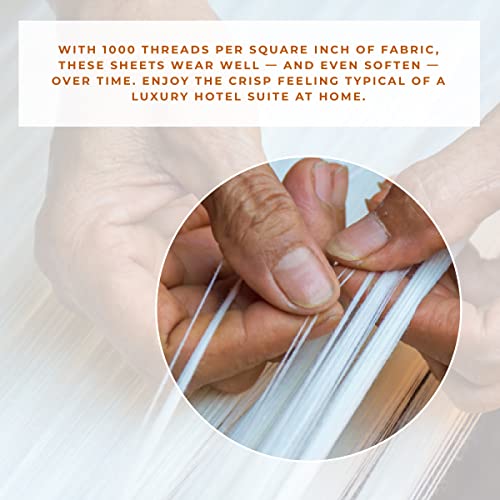 Kotton Culture 1000 Thread Count King Size Sheets Egyptian Cotton 4 Piece 100% Egyptian Cotton Premium Soft Bedding Luxury Hotel Sheets With Snug Fit Deep Pockets Smooth Sateen Weave (White) #TOP2