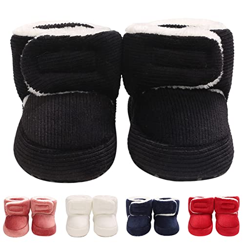 Toddler Winter Solid Socks Shoes Boys and Girls Cotton Boots Solid Color Simple Design Hook Loop Warm Comfort Shoes3