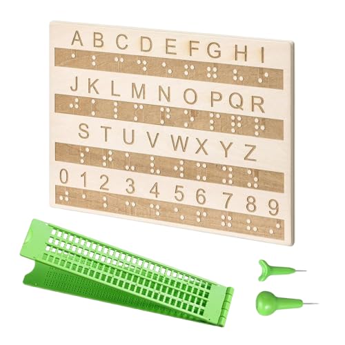 Kits d'apprentissage braille avec tablette 4 lignes pour écriture tactile