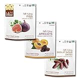 Fruit Bliss Variety Pack Organic Fruit Snacks – 3 Pack One Each of Turkish Apricots & Figs &...