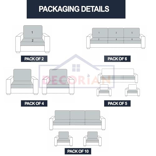 Image of Decorian Polycotton Stretchable Printed Solid Sofa Slipcovers, Wooden Sofa Seat Cover, Sofa Back Cushion Covers (Pack of 2, Asbtract Circles)