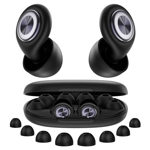 Bouchon D’oreille pour Dormir -45dB Anti Bruit, Protection Auditive Réutilisable en Silicone, 4 Tailles XS/S/M/L, Confort Léger Boule Quies pour Sommeil,...