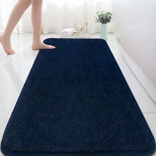 Rururug Bath Mat Set Washable Microfiber Bathroom Mat Sets 2 Piece Non-Slip Bath Mats for Bathroom and Toilet Mat, Red Bathroom Rug 50x80cm+50x40cm