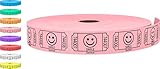 Tacticai 2000 Raffle Tickets, Smile, Pink (1 of 8 Colors), Single Roll, Ticket for Events, Entry, Class Reward, Fundraiser & Prizes